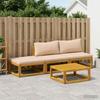 Sofa Set 4 pcs Natural Solid Acacia Wood