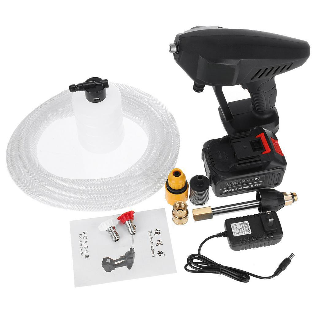 200W High Pressure Washer Machine Handheld Auto Spray Powerful Car Washer Garden Nozzle Water Pump 12V with 10000mAh Battery