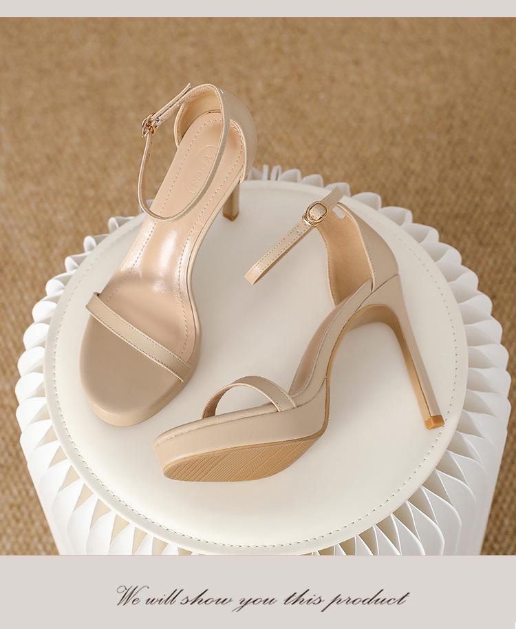 Summer 2024 Women's 11cm Open-Toe Waterproof Stiletto Platform Sandals