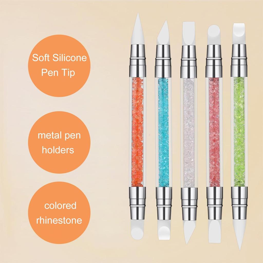 5pcs Nail Sculpture Pen Dual Tipped Nail Art Sculpture Pen, Nail Art Tools for Home Salon for Design Nail Carving Drawing Shaping Effect DIY Gel