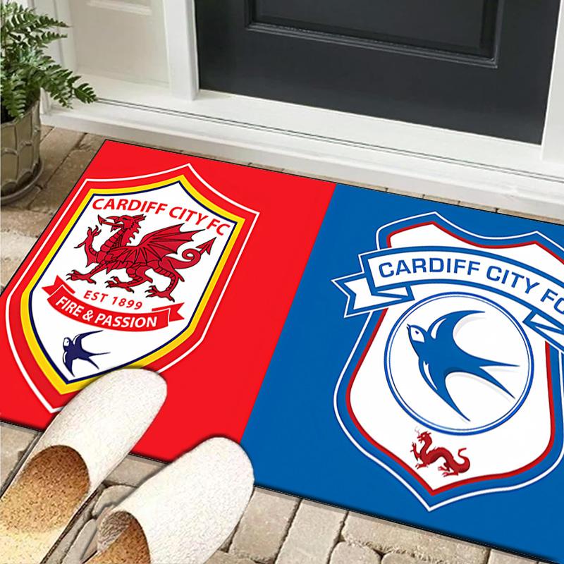 1PC rug Football Club Cardiff Carpet, Chair Rug,Area Rug for Office Bedroom living rooms bedroom, Doormat decor Christmas fan gifts
