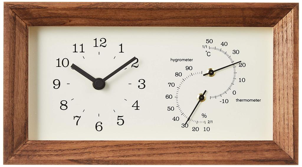 Lemnos Hanging Analog Thermohygrometer Frame Brown FRAME Included Brown BW Lemnos Temperature/Hygrometer LC13-14