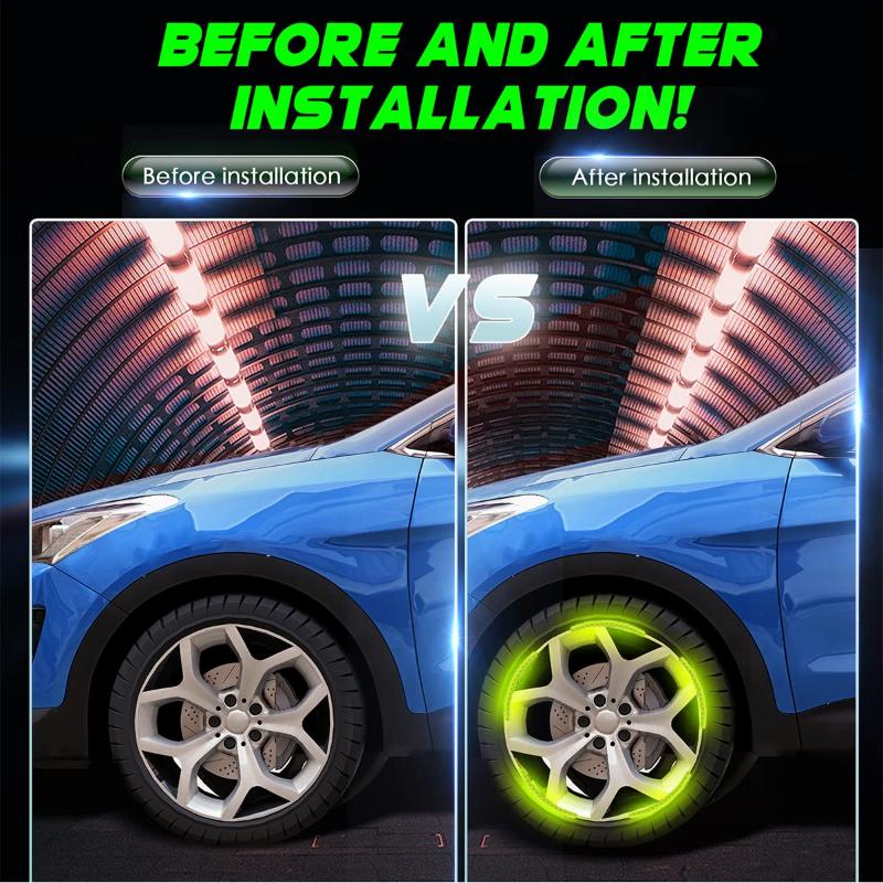 80Pcs Car Wheel Hub Reflective Sticker Night Safe Driving Tire Rim Luminous Decal Stickers Auto Motorcycle Styling Decor Decals