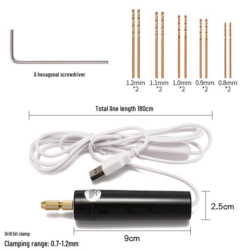 USB Mini Electric Drill for DIY Epoxy Resin, Pearl, and Model Crafting - E18
