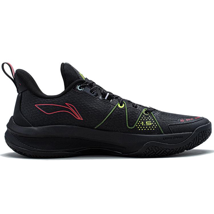 New LiNing Light Speed 1.5 Wear Resistant Breathable Rebound Low Top Basketball Shoes Men's Black Red ABAT101-4