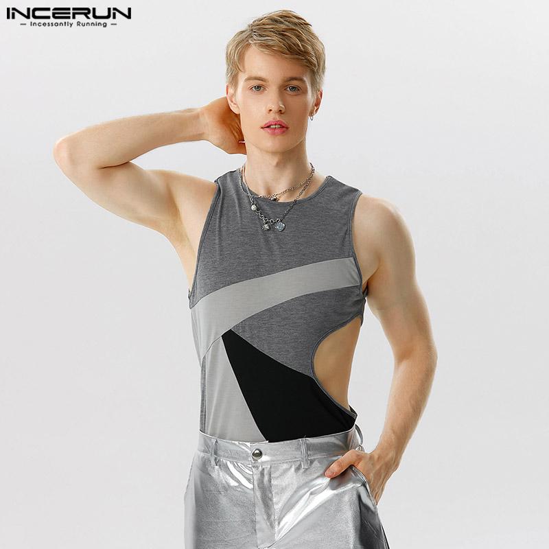 

INCERUN Мужские цветные комбинезоны без рукавов