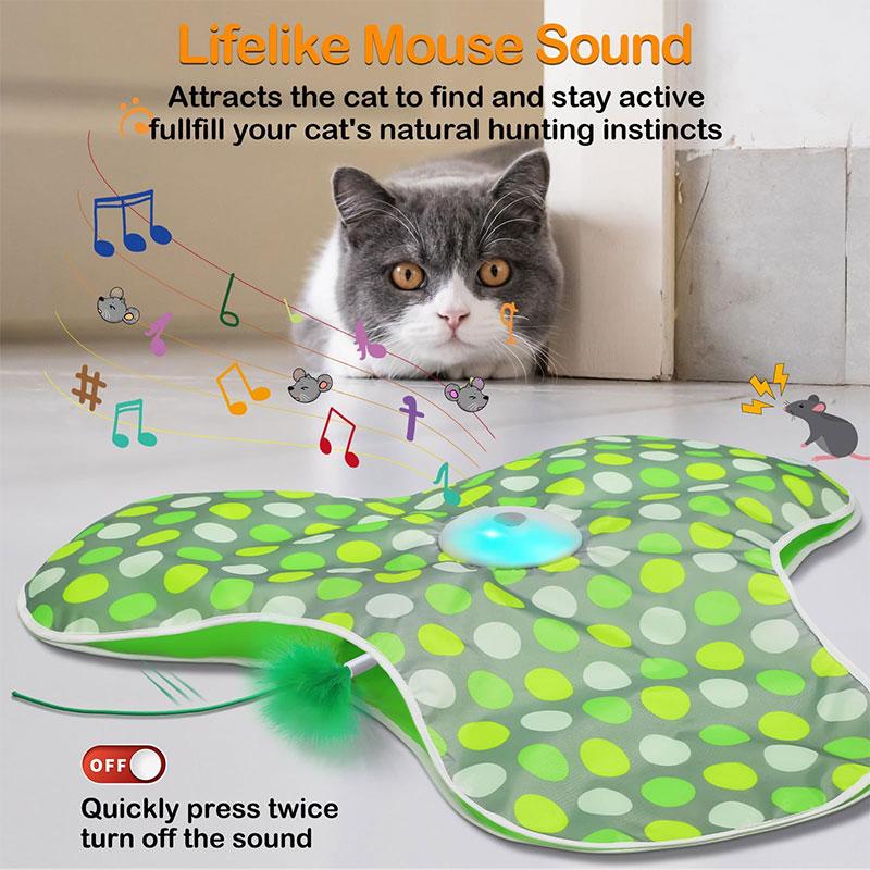 Real Mouse Squeaky Automatic Hide and Seek Interactive Chase Game with Flashing Lights Self-Hi Relieving Stuffy Pet Toy