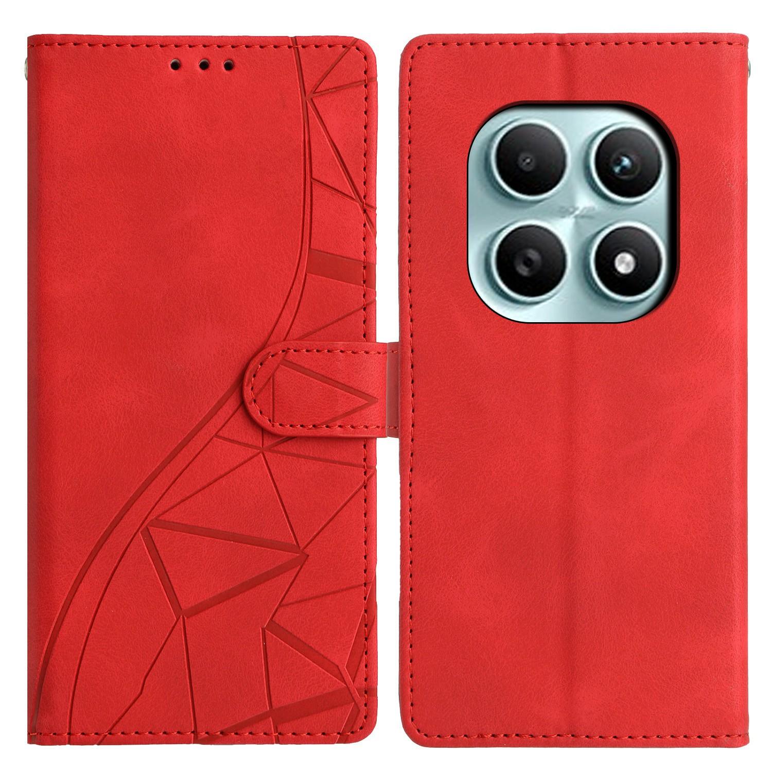 

For Xiaomi Poco M8 5G/Redmi Note 15 5G (Global) Case Wallet Stand Imprinted Triangle Pattern Leather Phone Flip Cover