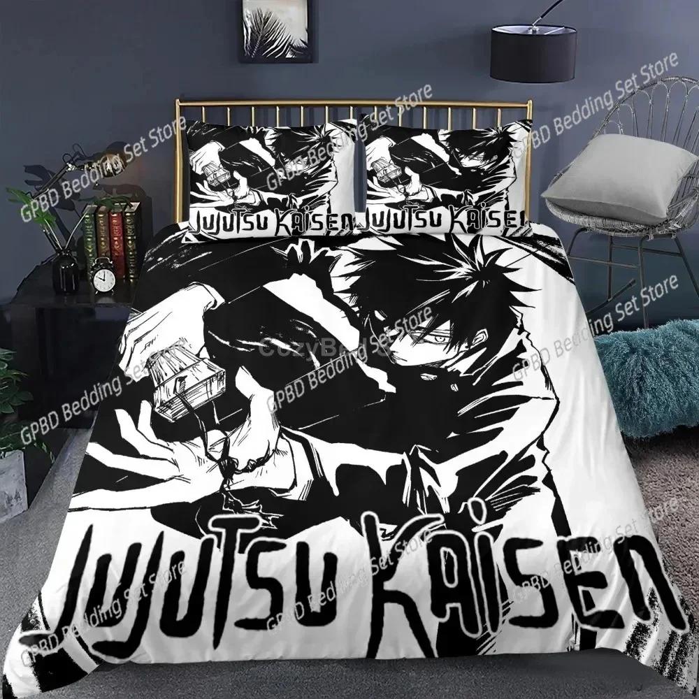J-Jujutsu K-Kaisens Japan Famous Anime Bedding Set Bedroom Soft Modern Bedspreads Comefortable Duvet Cover Quilt Cover And Pillowcase