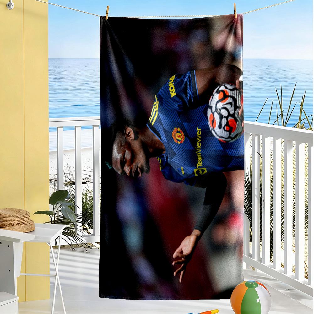 Paul Pogba's Manchester Moment Beach Towel High Absorbency & Quick-Dry Comfortable Lightweight Suitable for Swimming, Gym, Camping, Yoga Vacation