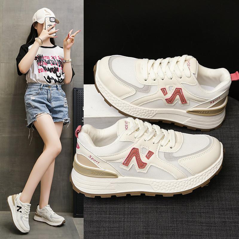 Popular summer mesh dad shoes women 2025 new breathable platform sports casual shoes versatile waffle Forrest Gump shoes