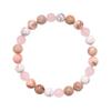 Festive Gifts Pink Zebra Jasper Rose Quartz White Howlite Beaded Bracelet Soft Natural Fashion Jewelry For Women Daily Wear Gift