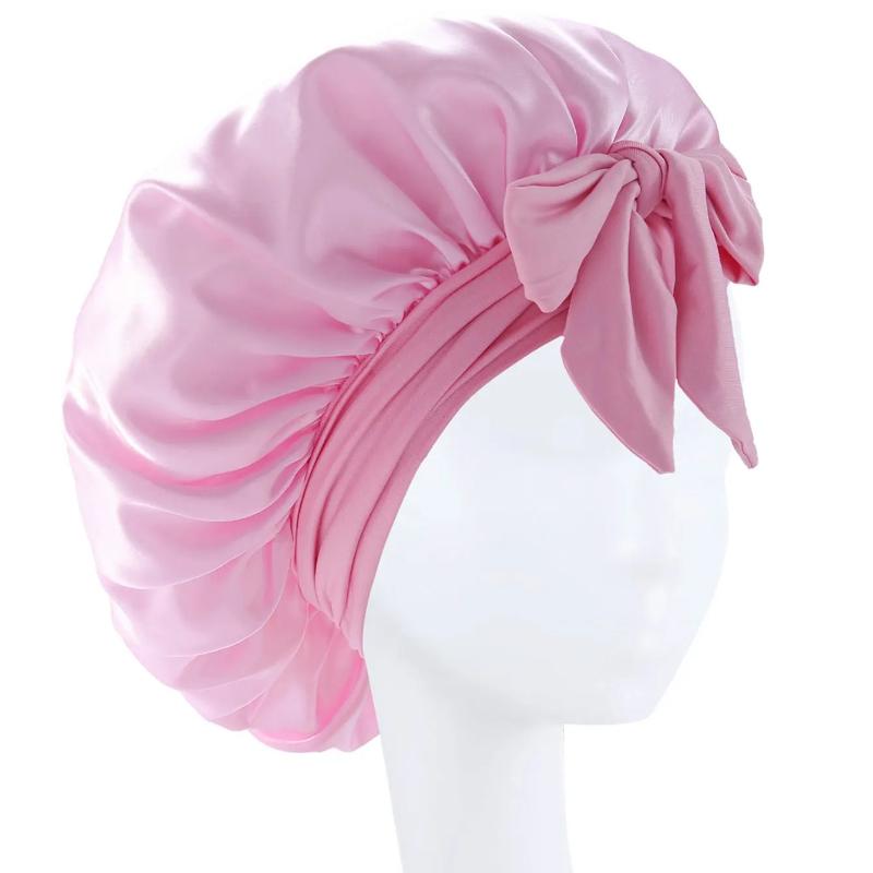 New Silk Bonnet For Sleeping Women Satin Bonnet Hair Bonnet Night Sleep Cap Scarf Wrap For Curly Hair With Tie Band For CurlyHat