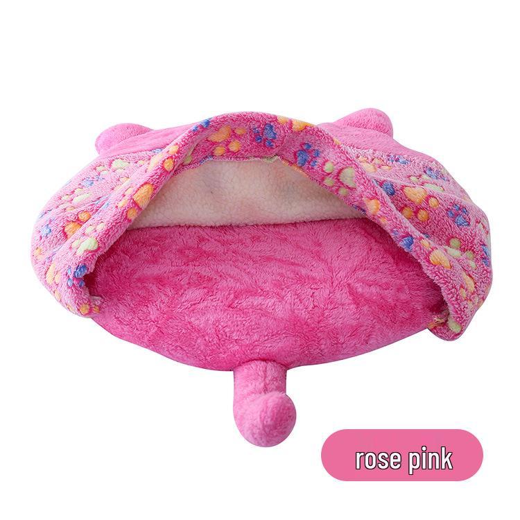 Cozy Paw Print Cat and Dog Sleeping Bag Mat