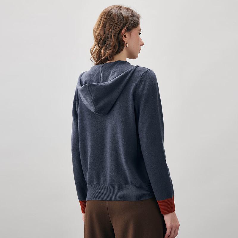 Komongboka Women's 2026 Autumn/Winter Hooded 100% Wool Knit Sweater
