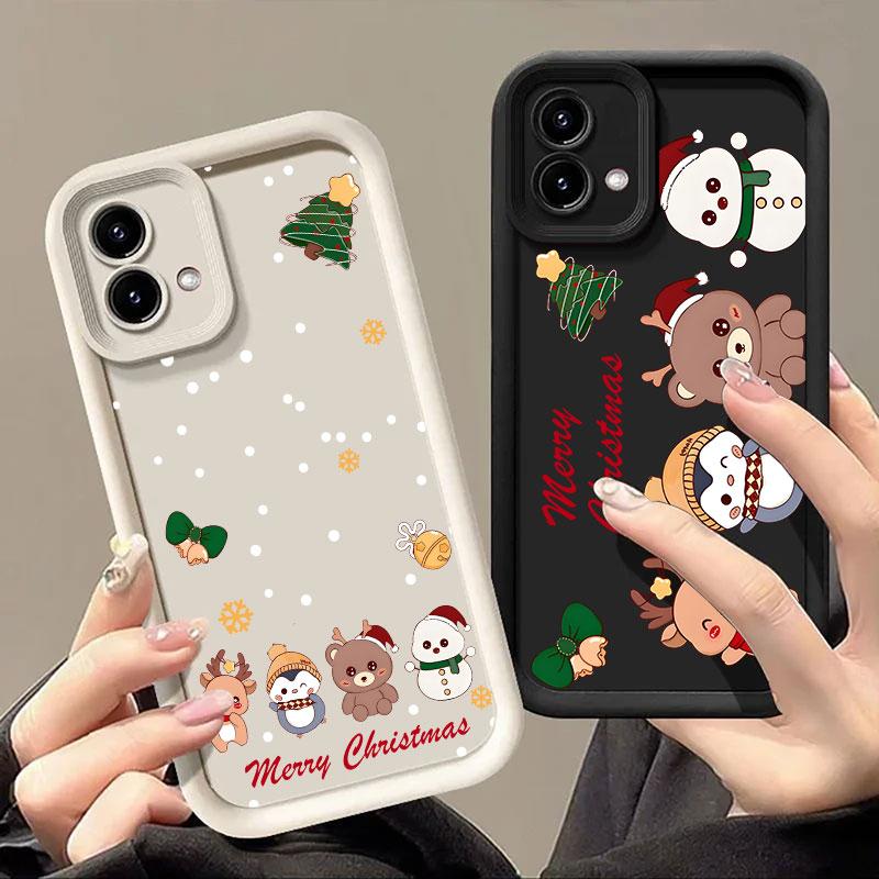 Christmas Snowman Elk Phone Case For Motorola Moto G86 G85 G75 G60 G56 G54 G53 G52 G35 G34 G22 G15 G14 Edge 60 50 Fusion Cover
