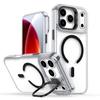 Case for Iphone 17 16 15 14 13 12 Pro Max Transparent Magnetic Attraction Protective Case Lens Mount Full Coverage With Holder