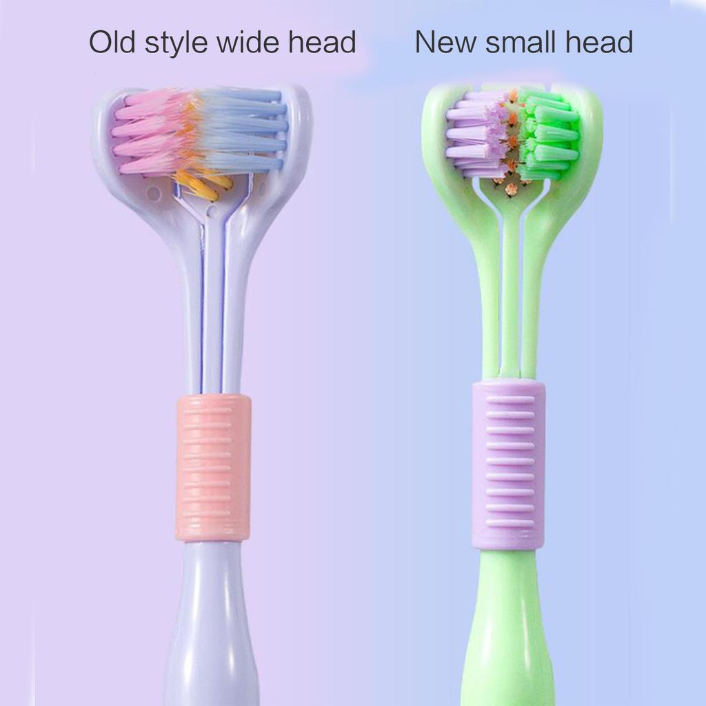 3 Sided Autism Toothbrush Adult Soft BristlesToothbrush Soft Gentle Cleans Each Tooth to Completely Cover The Toothbrush