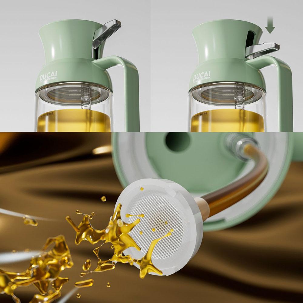 2 în 1 sticlă de pulverizare a uleiului de bucătărie, sigilată, etanșă, sticlă de control al uleiului, consumabile de bucătărie