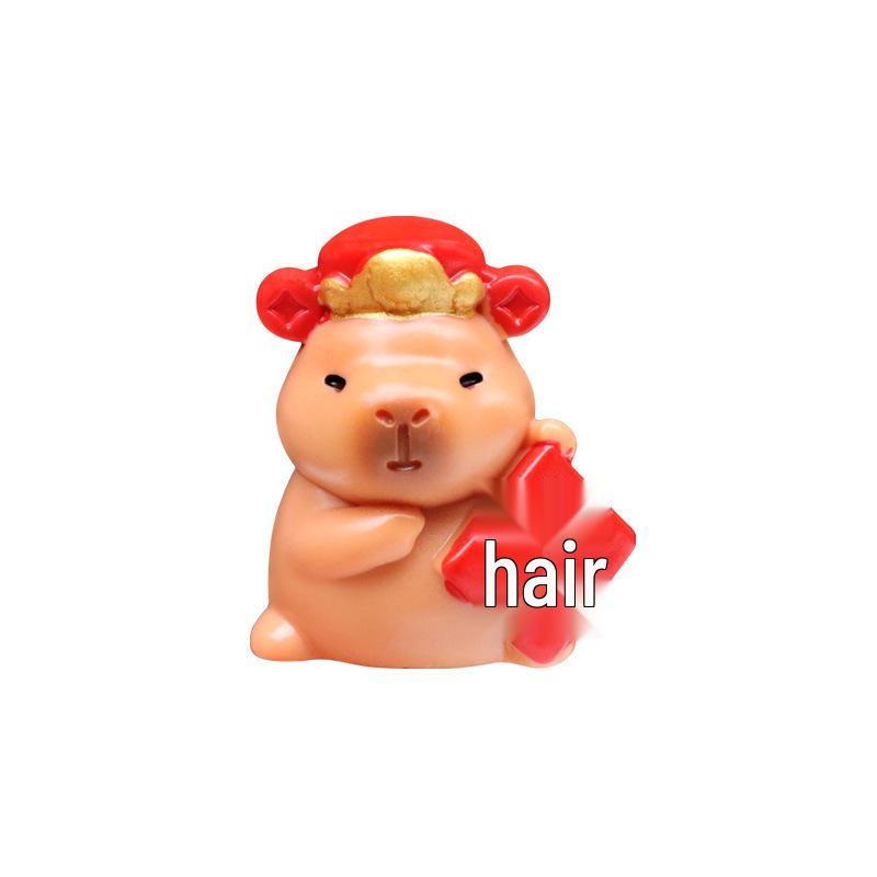 New Year Fortune Capybara Figurine - Blind Bag Toy for Micro Landscape & Desktop Ornament