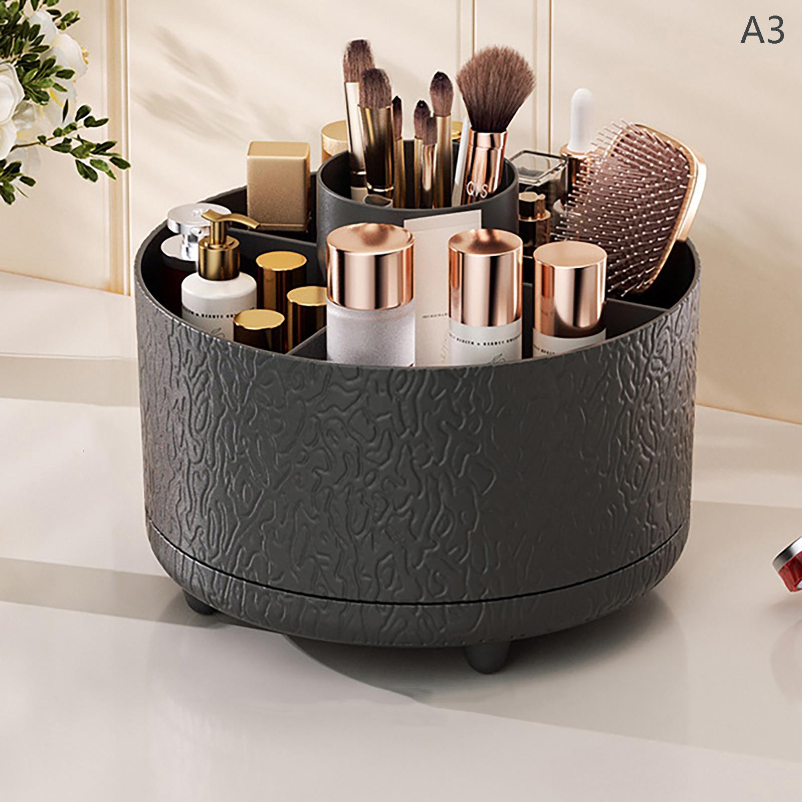 

Настільний контейнер для помад, тіней для повік, ручок, відро для зберігання, коробка для макіяжу, коробка для зберігання, циліндр для зберігання пензлів для макіяжу з поворотним механізмом та пилозахистом