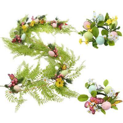 Easter Decor Easter Garland Berries Eggs Artificial Egg Hanging Garlands Vine Arch Decoration Spring Floral Garland