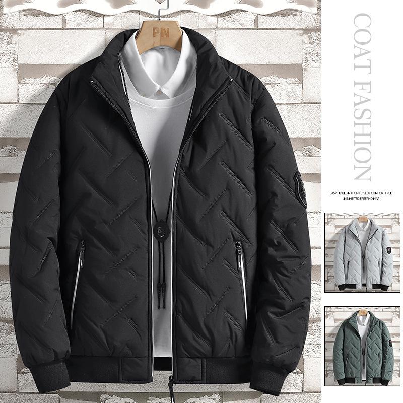 Men's Jacket Autumn and Winter New Men's Cotton-padded Clothes Trendy Short Stand-up Collar Light Feather Cotton Clothes Men
