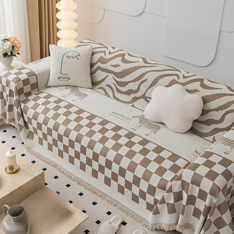 Zebra Pattern Chenille Sofa Cover Cloth Four Seasons Universal One-Piece Sofa Cushion