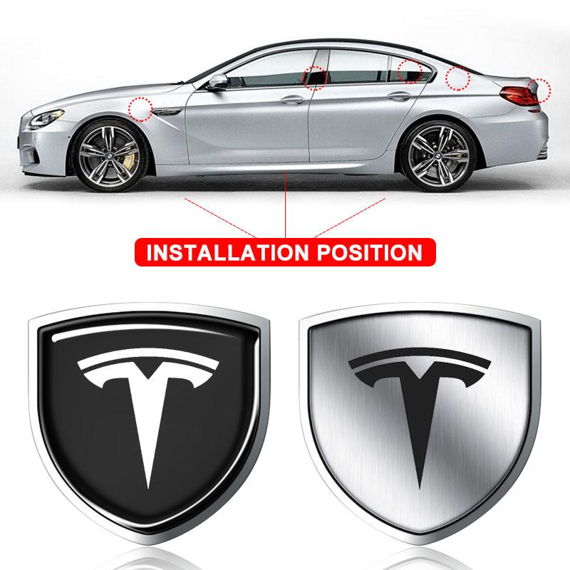 1ks Kovový znak na auto Karoserie Kufr Emblém Dekor 3D Nálepka Pro Tesla Model 3 S X Y Style Roadster Invader Coil Mod WYE K80