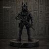 Tactical Gear Dog Sculpture Anubis Statue, 3D Printed Egyptian Warrior Decor, E-sports Desk Decoration Mythical Military Figurine for Desk,