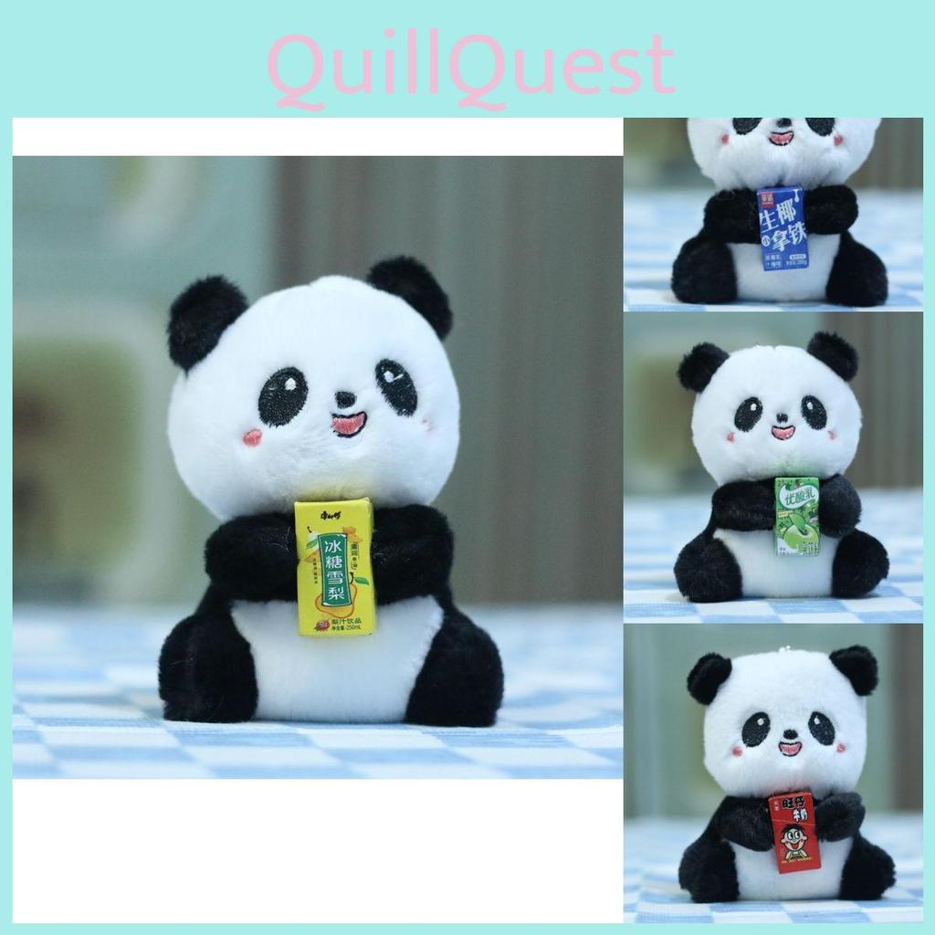 Adorable Plush Panda Keychain Accessory Cute Cartoon Panda Doll For Bags