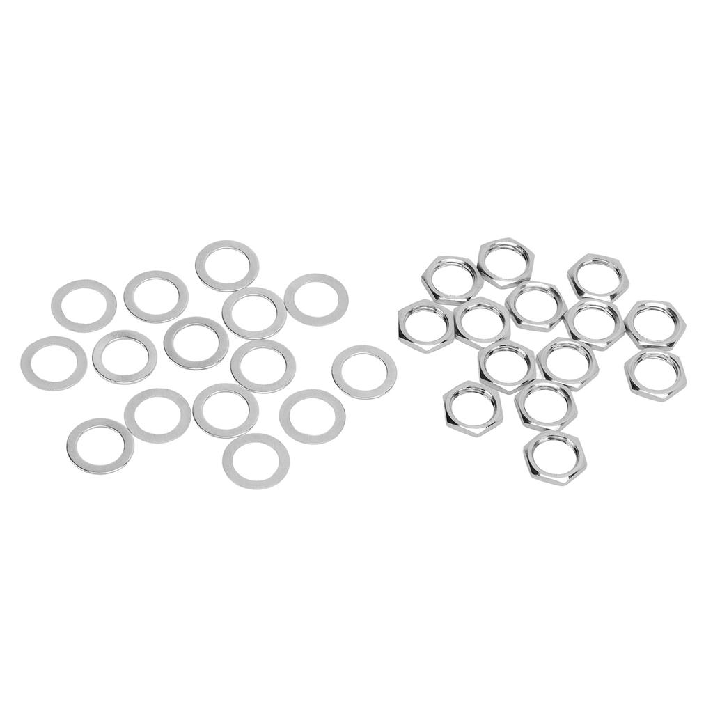 G3 8 Female Thread Nuts Metal Washer Kit Instrument Jack Fasteners for Electric Guitar Bass