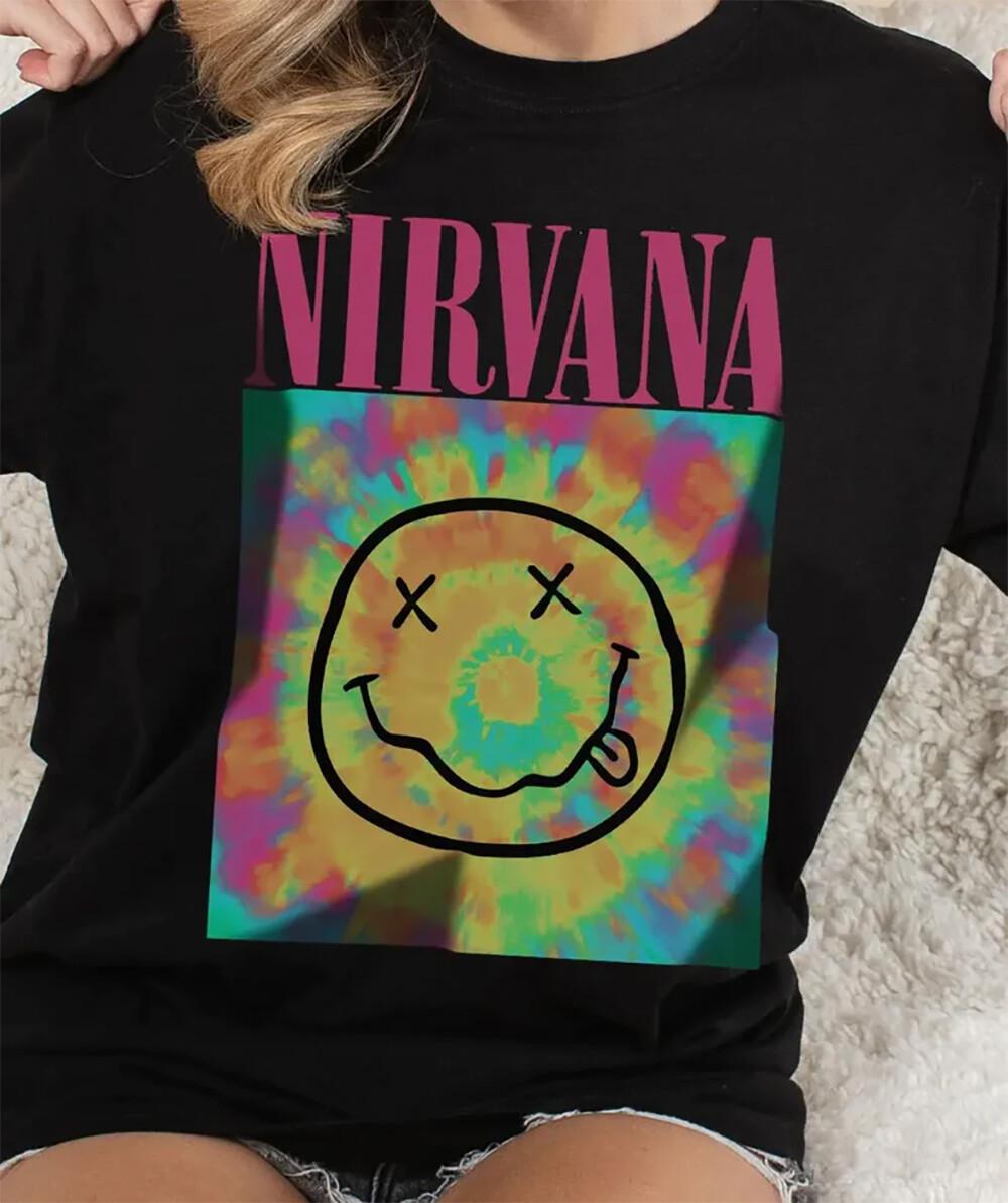 

26 футболка с улыбающимся лицом Nirvana Модная унисекс футболка Подарок Все размеры S-5XL Унисекс футболка XXXL