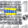 880pcs M2 M3 M4 M5 Cup Head Screws Bolts for Hardware Manufacturing Industry