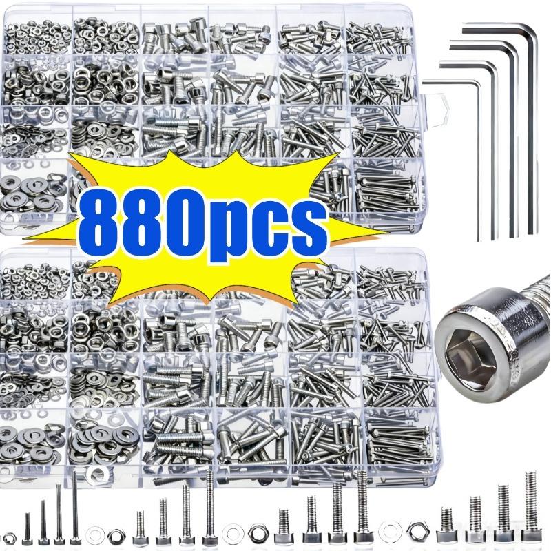 880pcs M2 M3 M4 M5 Cup Head Screws Bolts for Hardware Manufacturing Industry