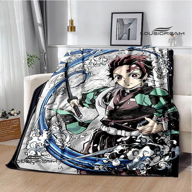 Demon Slayer s potiskem Dětská teplá deka Flanel Měkká a pohodlná deka na piknik Dárek k narozeninám