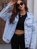 European & American Women's Fashion Denim Jacket with Lapel and Long Sleeves (2025)