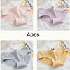4pcs Briefs Printed Thin Section of Cotton Panties Female Breathable Midriff Girls Cute Women Underpant