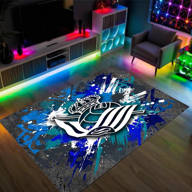 Real Sociedad FC Design Crystal Velvet Carpet Cozy Non?Slip Printed Rug For Bedroom Living Room Entrance