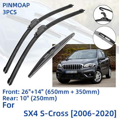 3PCS Per SUZUKI SX4 S-Cross 2006-2020 26 "14" 10 "Anteriore Spazzole Tergicristallo Posteriori Parabrezza Parabrezza Finestra Cutter Accessori2015 2016 2017 2018 2019 2020