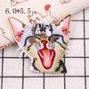 New 2Pcs Cat Patches For Clothing Iron Embroidered Patch Applique Iron On Patches Supplies Badge Stickers On Clothes Jeans Bags