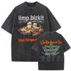 MXL Magliette Unisex Lavate Vintage Rock Band Limp Bizkit Stampa Significant Other Hip Hop Retro Oversize Manica Corta