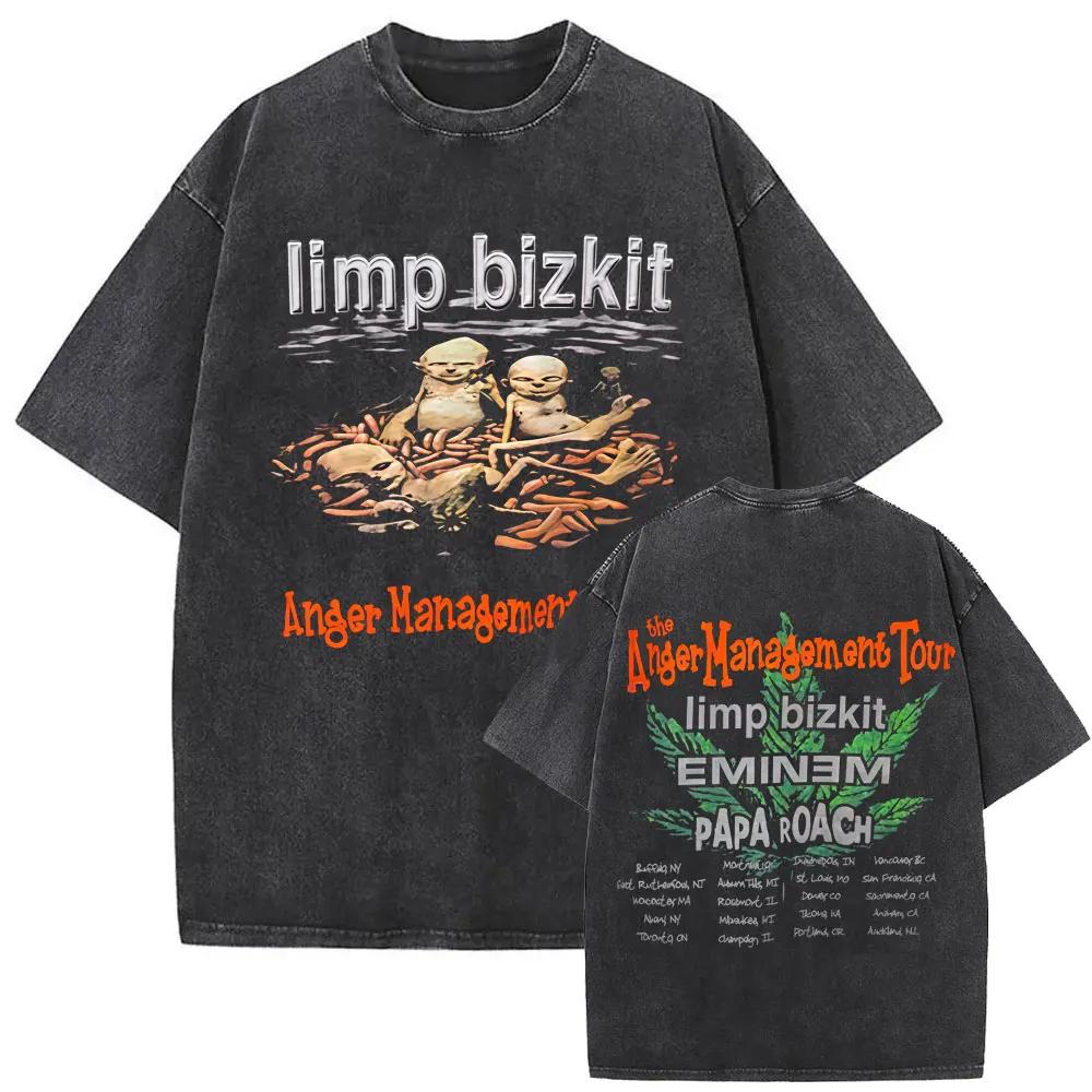 MXL Magliette Unisex Lavate Vintage Rock Band Limp Bizkit Stampa Significant Other Hip Hop Retro Oversize Manica Corta
