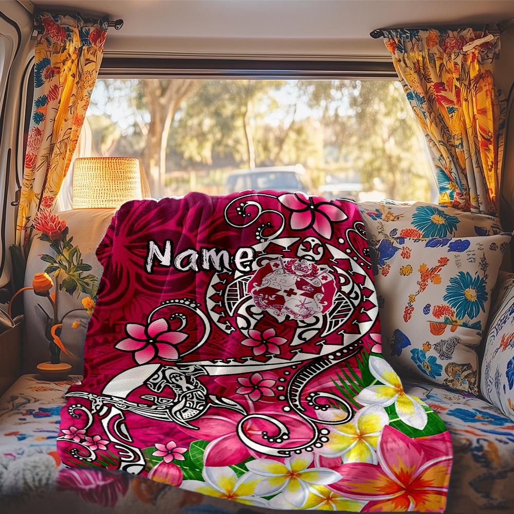 Floral Pattern Customize Your Name Rv Blanket Comfortable Soft Lightweight Multi Seasonal Blanket For Travel Camping Picnics Sofas Rvs Beds Living