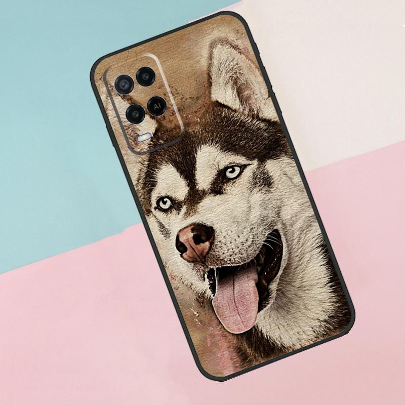 

Siberian Husky Sled Dog For Oppo A16 A76 A96 A15 A80 A60 A40 A94 A54 A98 A78 A18 A38 A58 A17 A77 A74 A57S Phone Case OPPO A58 4G