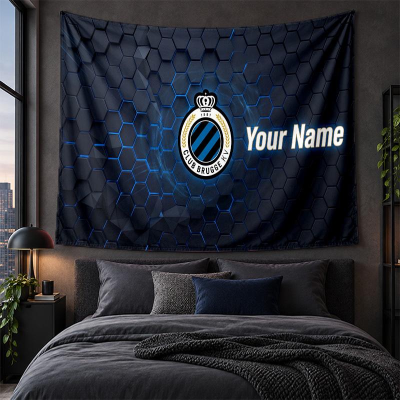 Personalized Tapestry Wall Hanging Club Brugge FC Pattern Art Background Cloth