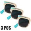 3PCS Foldable Pocket Sunglasses for Kids Boys Girls Outdoor Travel Goggle Shades Eyewear Square Frame UV Protection Sun Glasses