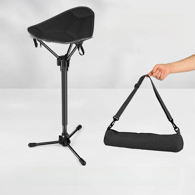 Folding Chair Collapsible Chair Retractable Walking Aid Crutch Stool Adjustable Hiking Chair For Outdoor Hiking Picnic TraveL