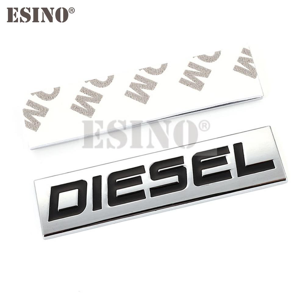 Car Styling 3D Metal Chrome Zinc Alloy Emblem Universal Diesel Logo Car Badge Body Trunk Fender Adhensive Emblem Auto Accessory
