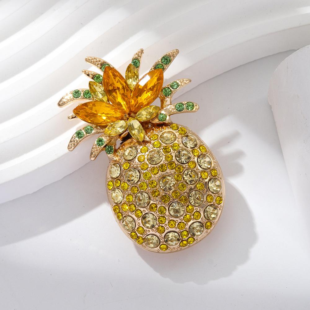 European and American New Colored Fruit Pineapple Brooch Design Sense Niche Fashion Corsage Women's Accessories Pin Jewelry